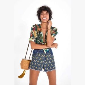 Farm Rio Pineapple Jean Shorts